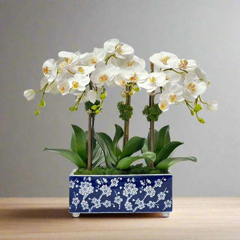 Orchid Silk Flower In Longlife Arranger - BlueJay Avenue