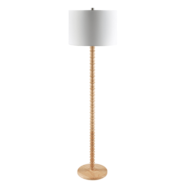 Padauk Wood Beige Floor Lamp - BlueJay Avenue