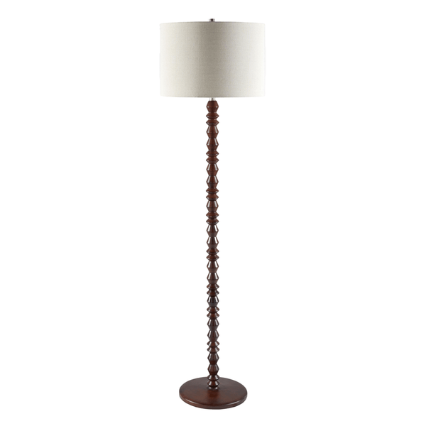 Padauk Wood Floor Lamp in Dark Brown - BlueJay Avenue