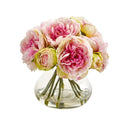 Peony Artificial Arrangement in Vase - BlueJay Avenue