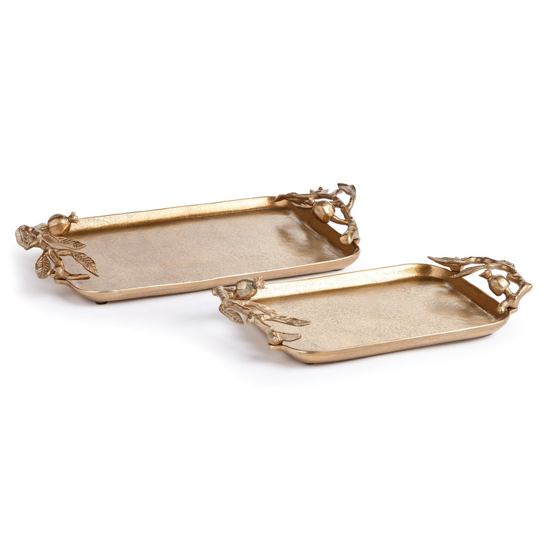 Pomegranate Branch Decorative Trays, Set Of 2 - BlueJay Avenue