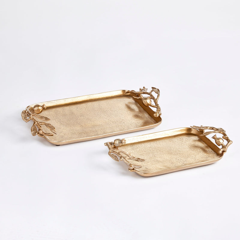 Pomegranate Branch Decorative Trays, Set Of 2 - BlueJay Avenue