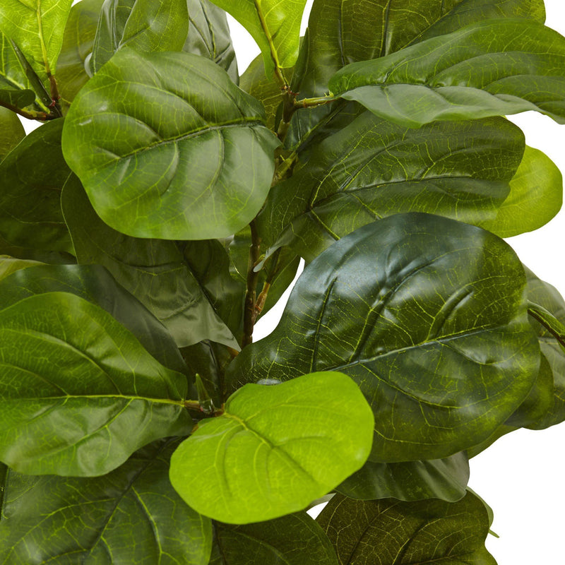 Real Touch 4.5' Artificial Fiddle Leaf Fig in White Planter - BlueJay Avenue