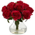 Silk Rose Artificial Flower Arrangement with Vase - BlueJay Avenue