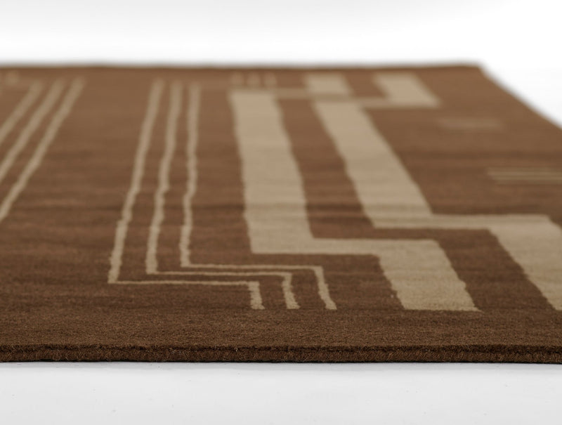 Simba Brown Wool Modern Area Rug - BlueJay Avenue