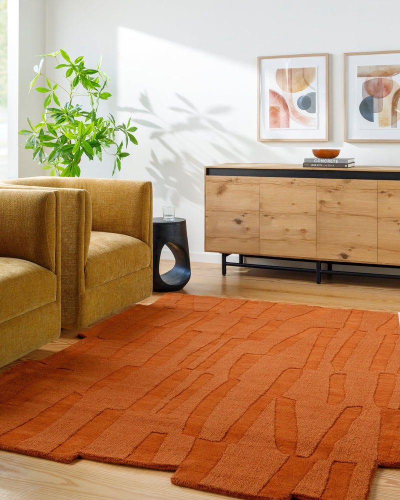 Tatum Wool Rug, Orange - BlueJay Avenue