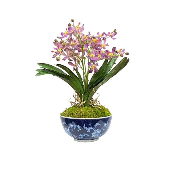 Vanda Orchid Artificial Flower Plant In Longlife Bowl - BlueJay Avenue