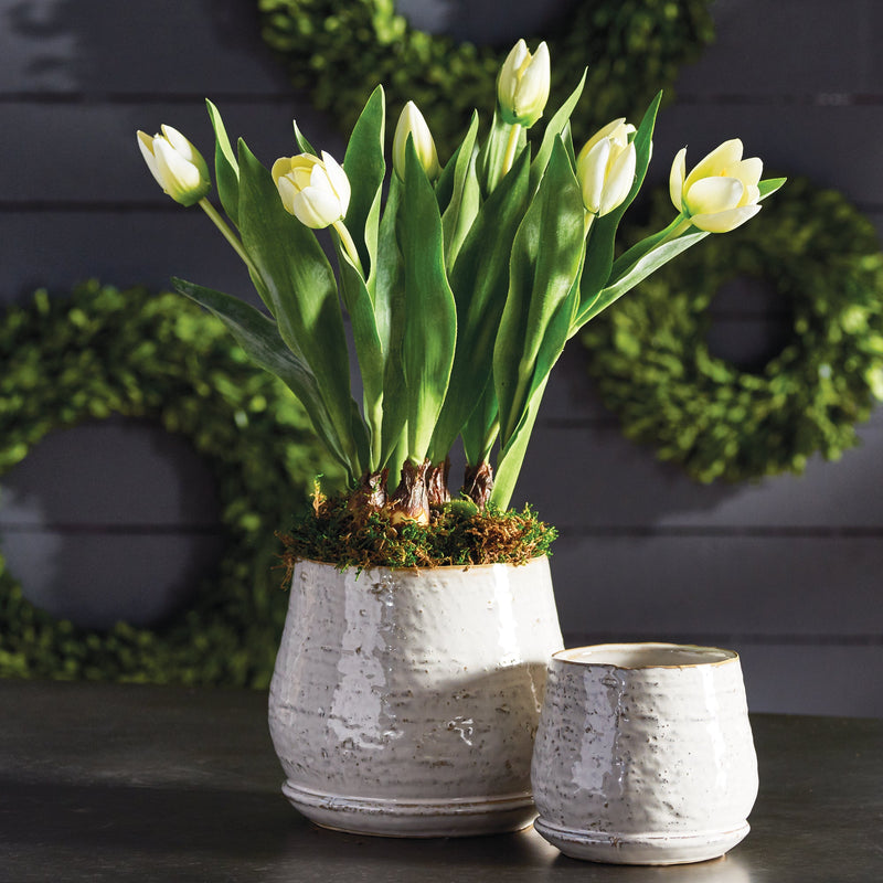 White Tulip Artificial Flower Drop - In 22" - BlueJay Avenue