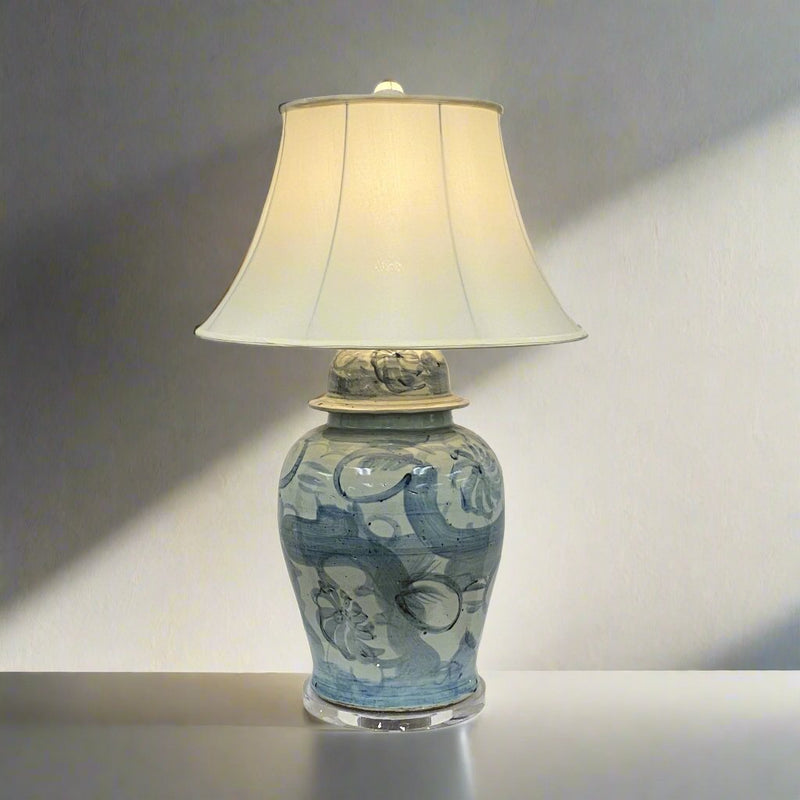 Winward Blue and White Ginger Jar Lamp - BlueJay Avenue