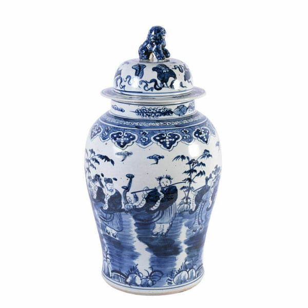 Temple Jar W/ 8 Immortals Motif - BlueJay Avenue