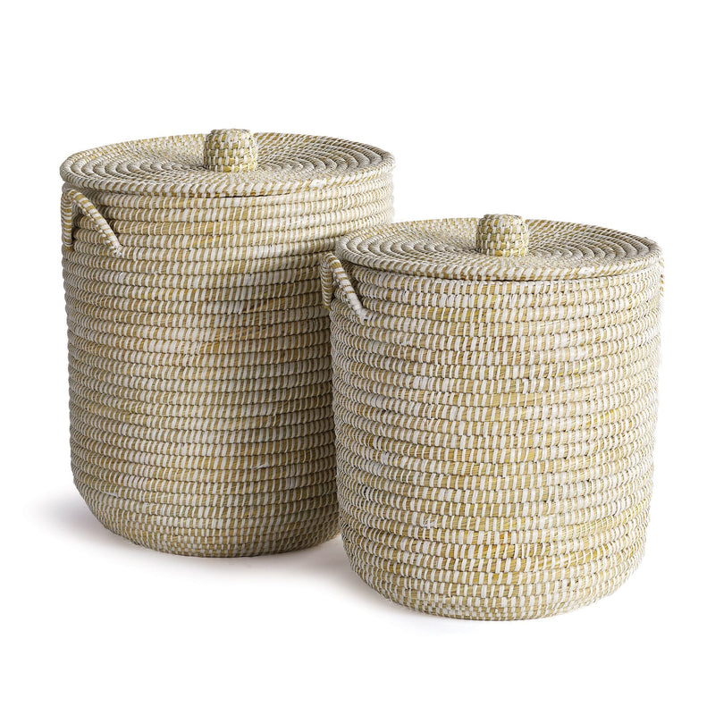 Hamper Baskets With Lids, Set of 2 - BlueJay Avenue