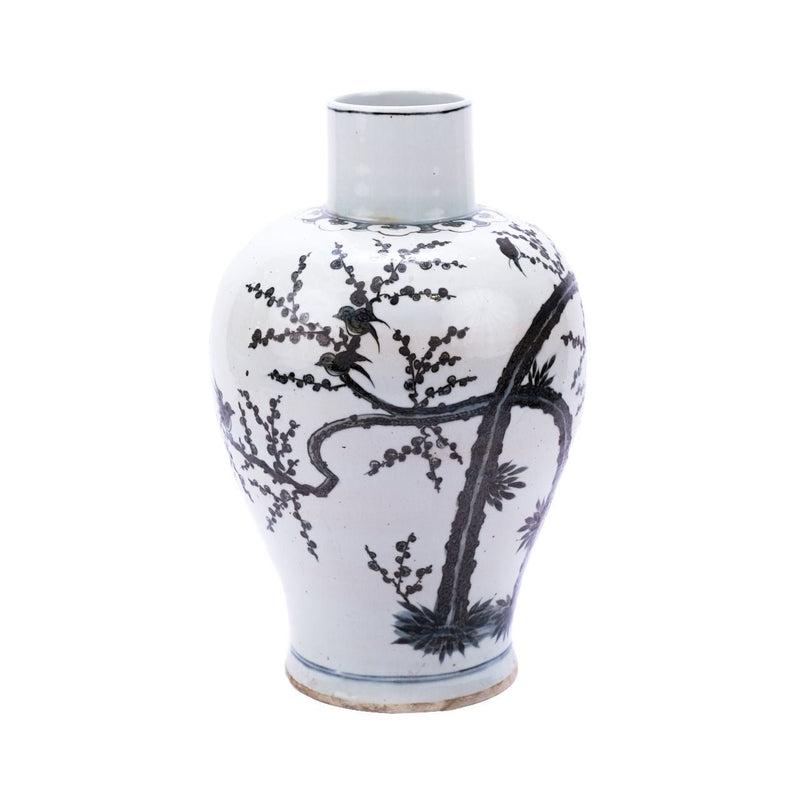 Indigo Baluster Vase Magpie On Treetop - BlueJay Avenue