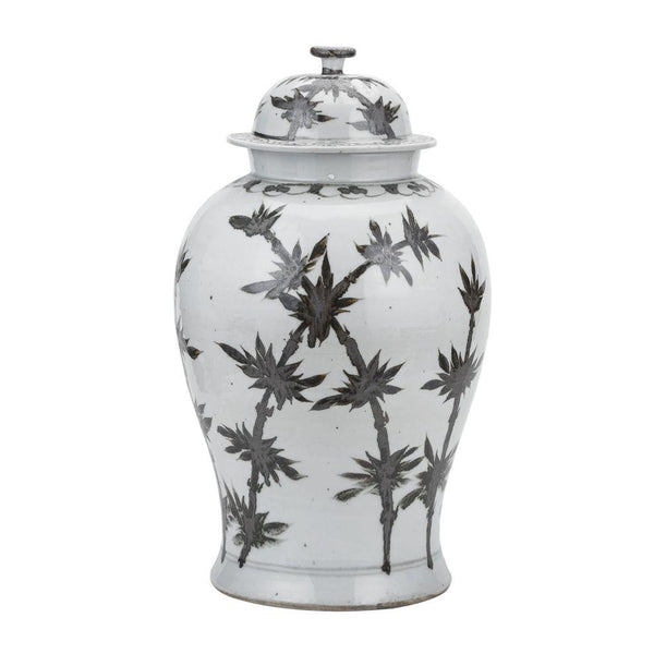 Indigo Temple Jar Bamboo Motif - BlueJay Avenue