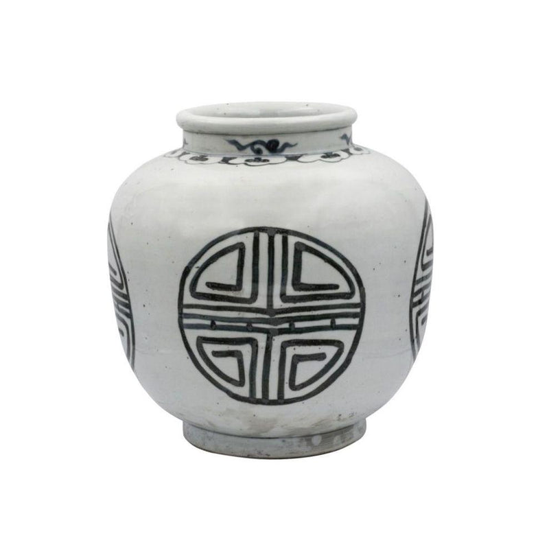 Indigo Yuan Longevity Open Top Jar - BlueJay Avenue