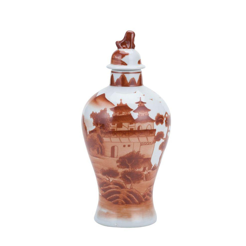 Orange Slim Jar Landscape Motif - BlueJay Avenue