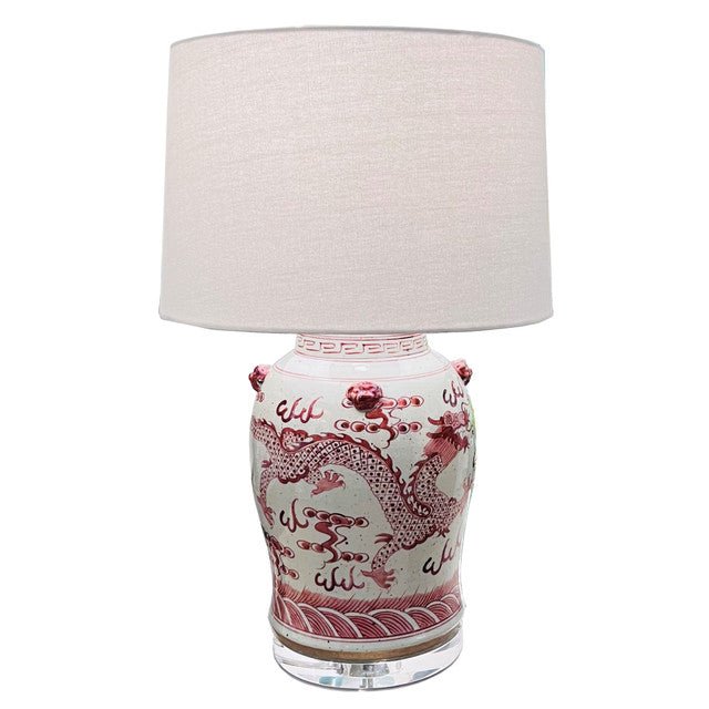 Rustic Red Dragon Jar Table Lamp - BlueJay Avenue